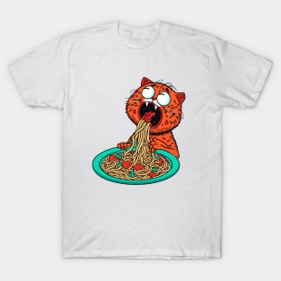 Cat eating spaghetti meme T-Shirt